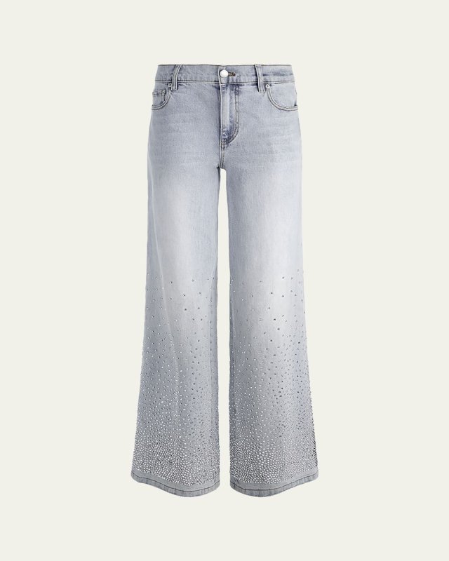 Amazing Embellished Wide-Leg Jeans